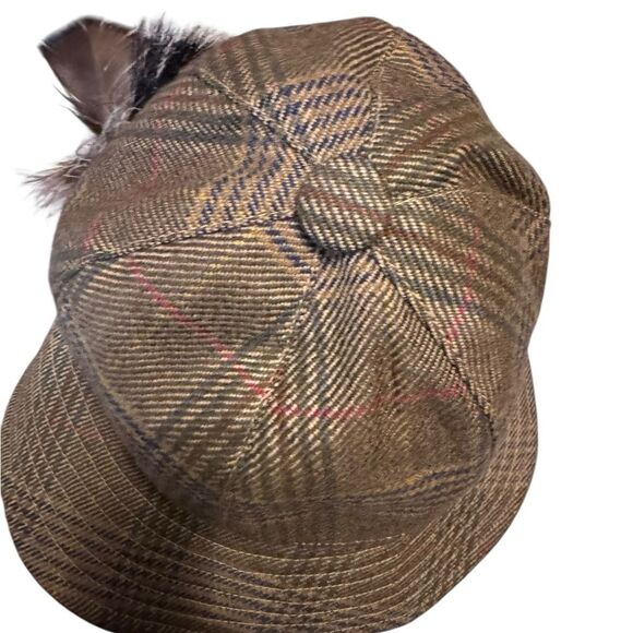 House of Donegal Men's Tweed Ireland Walking Bucket Hat Wool Feather Detail Sz L - Picture 4 of 6
